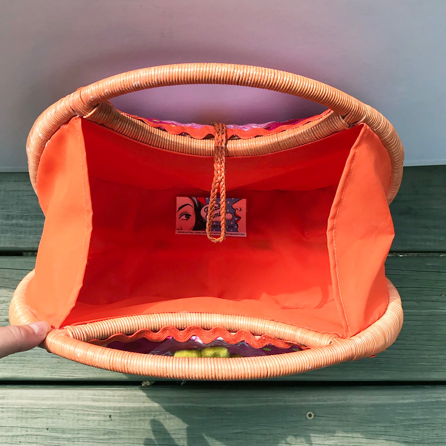 Orange Basket Handbag
