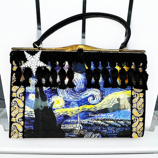Starry Night Up Cycled Handbag