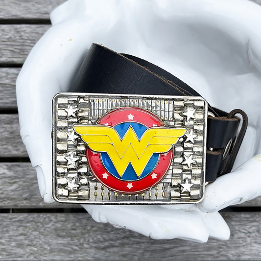 Wonder Woman Color Logo Buckle and Belt Strap