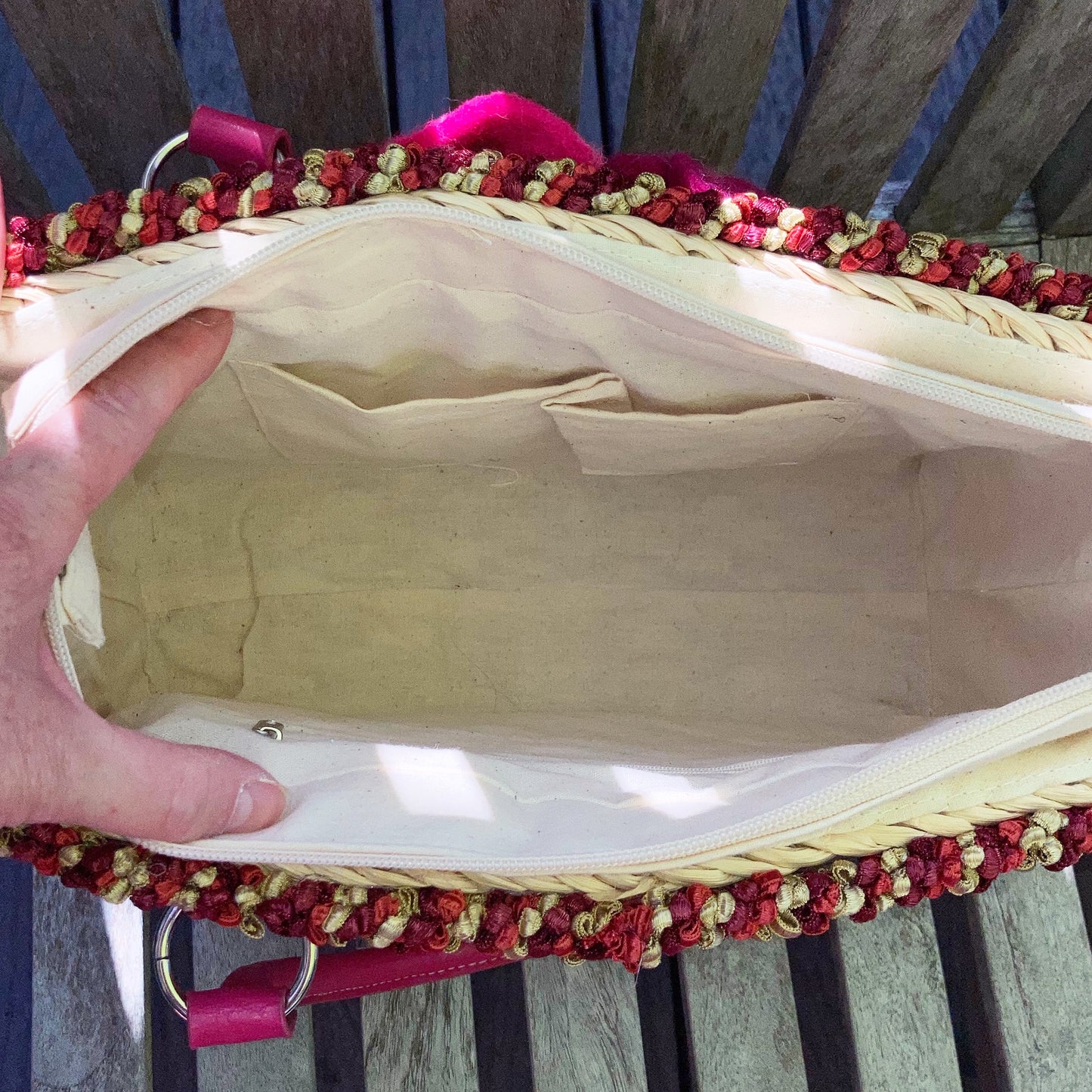 Flower Power Straw Handbag