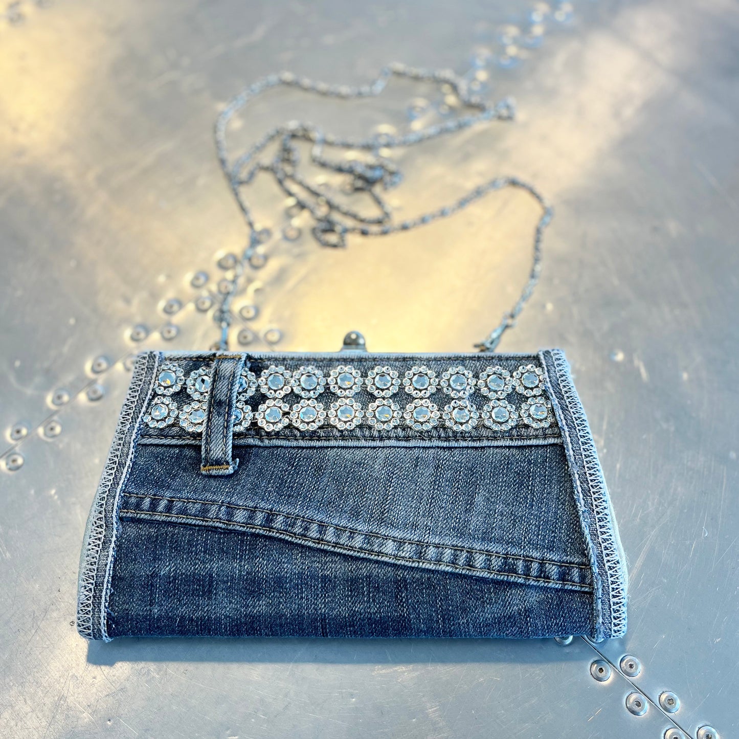 Blue Denim Jeans Clutch