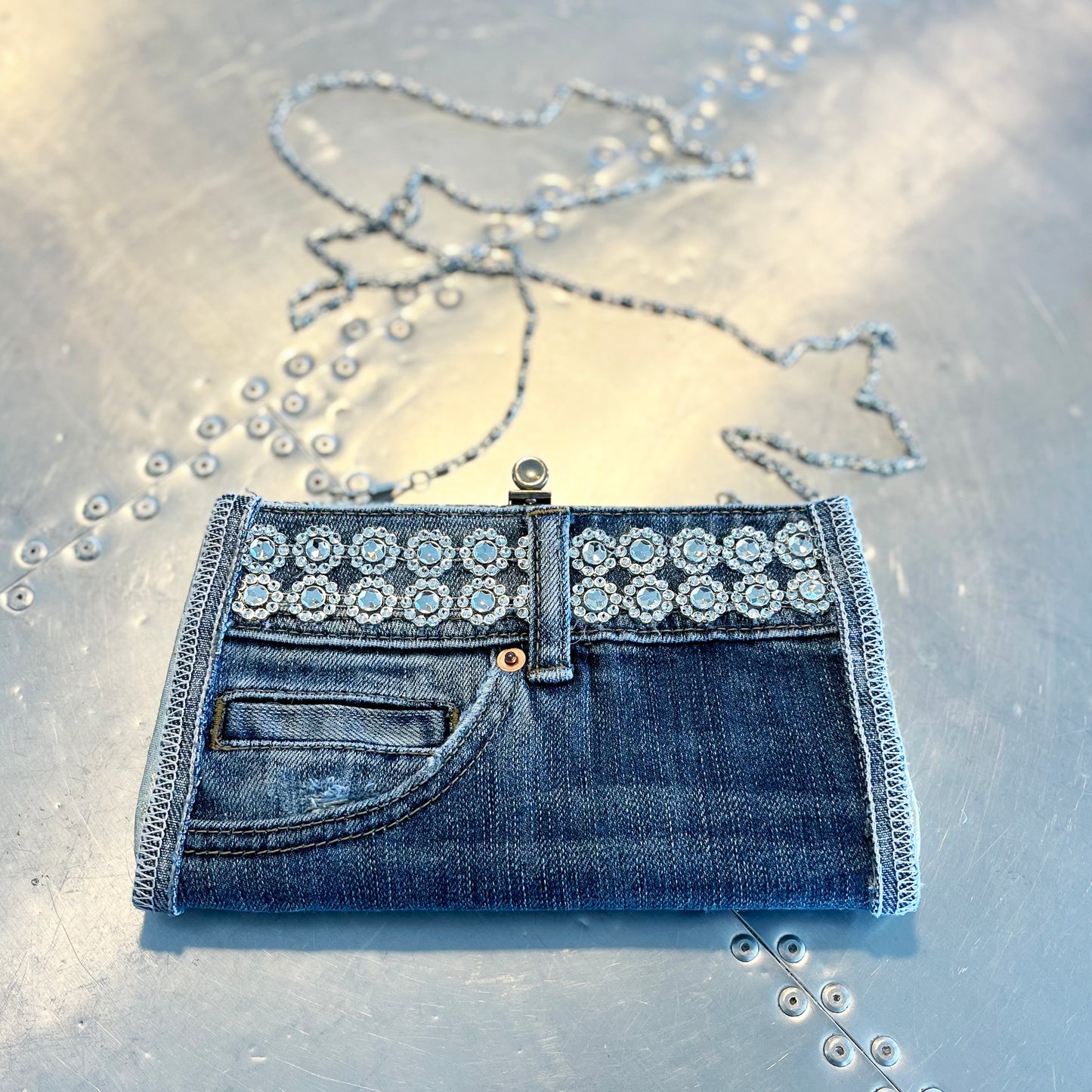 Blue Denim Jeans Clutch