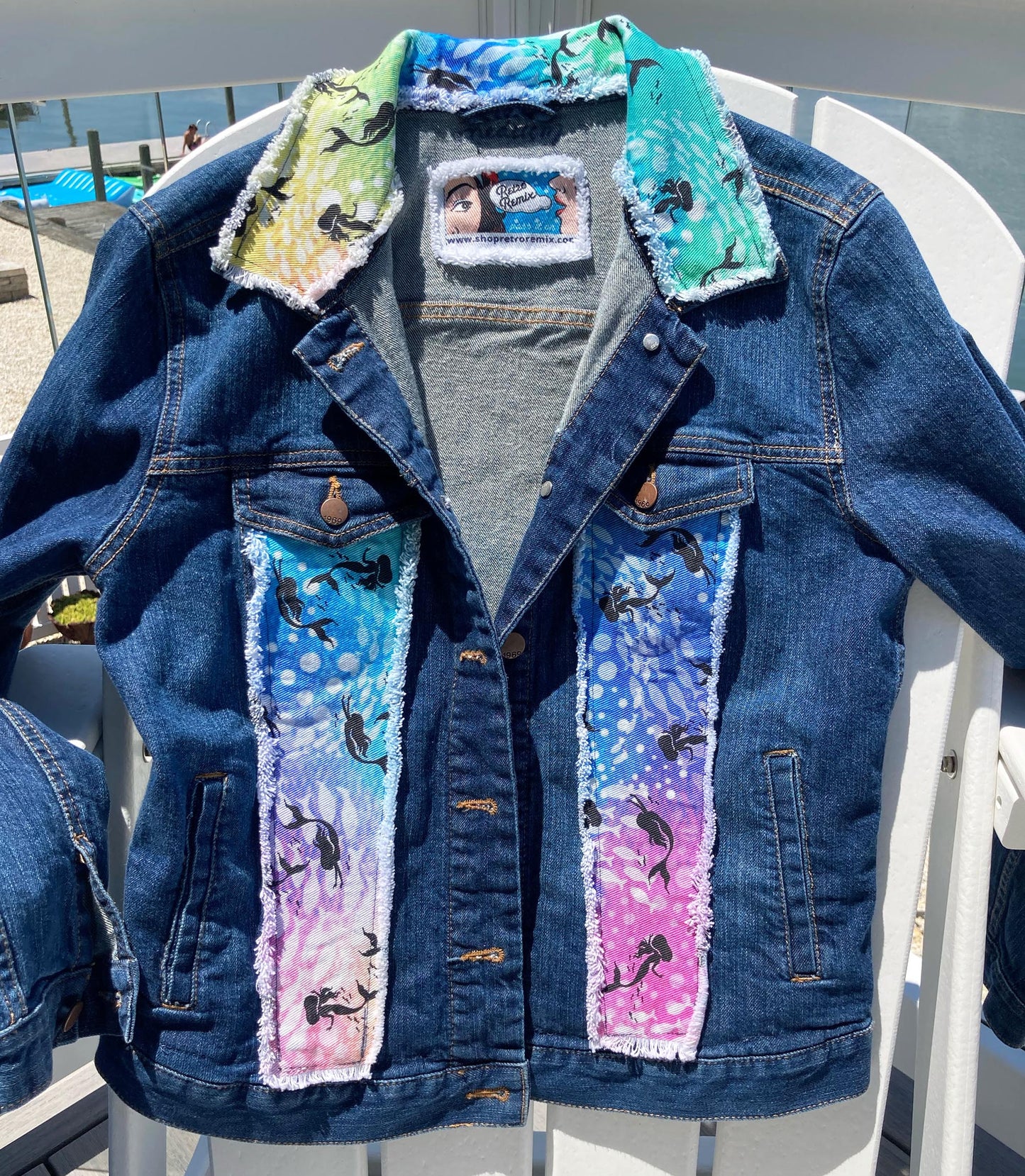 Mermaid, LBI is My Happy Place, Pre-loved Denim Jackets