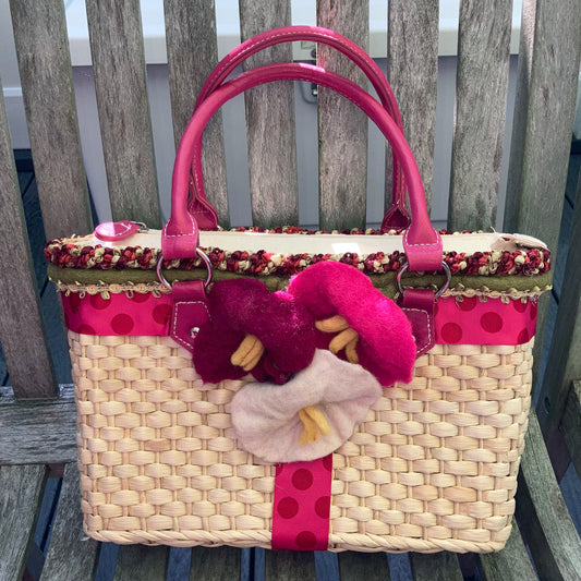 Flower Power Straw Handbag